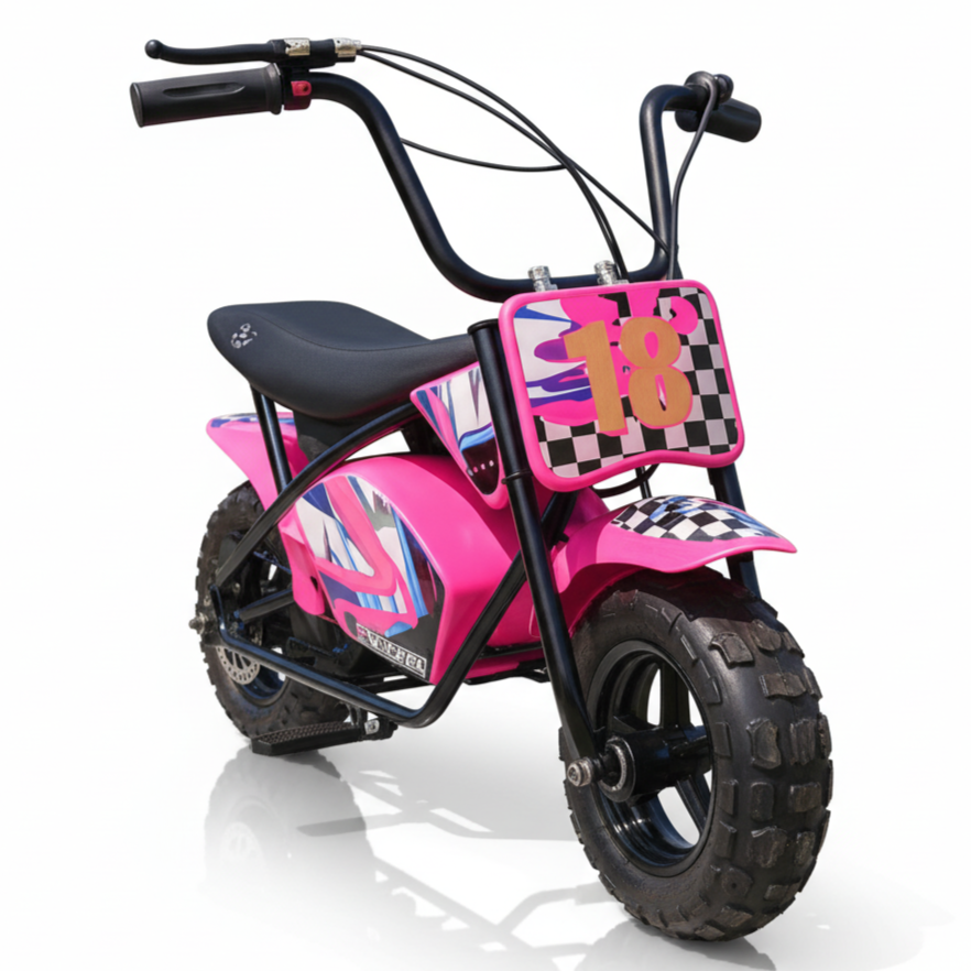 CarKiddo | Elektrische Crossbike Monkey - Roze | Max. 16 km/p uur