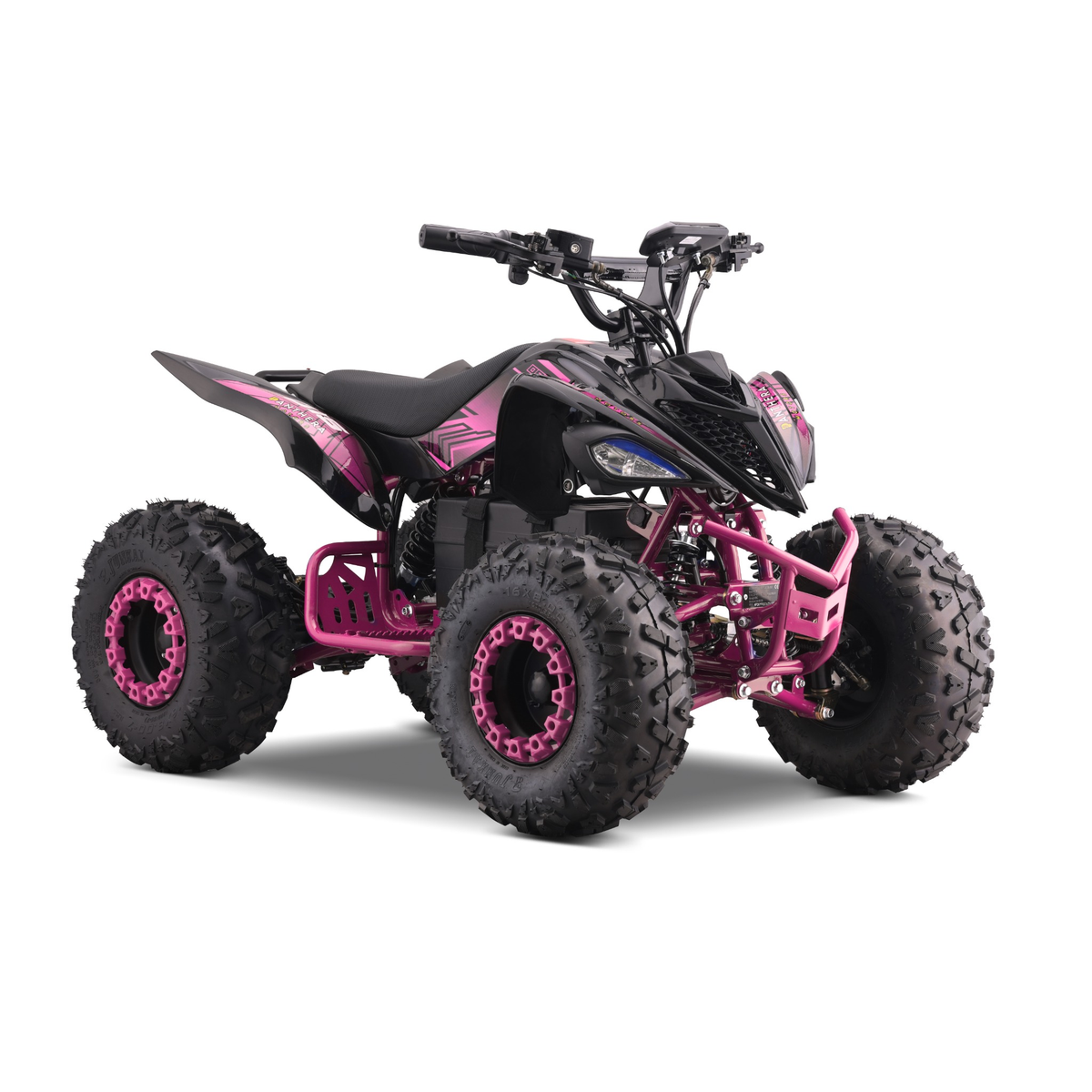 Panthera Leo Elektro-Kinderquad 1200W 48V in Rosa, schräg von vorne